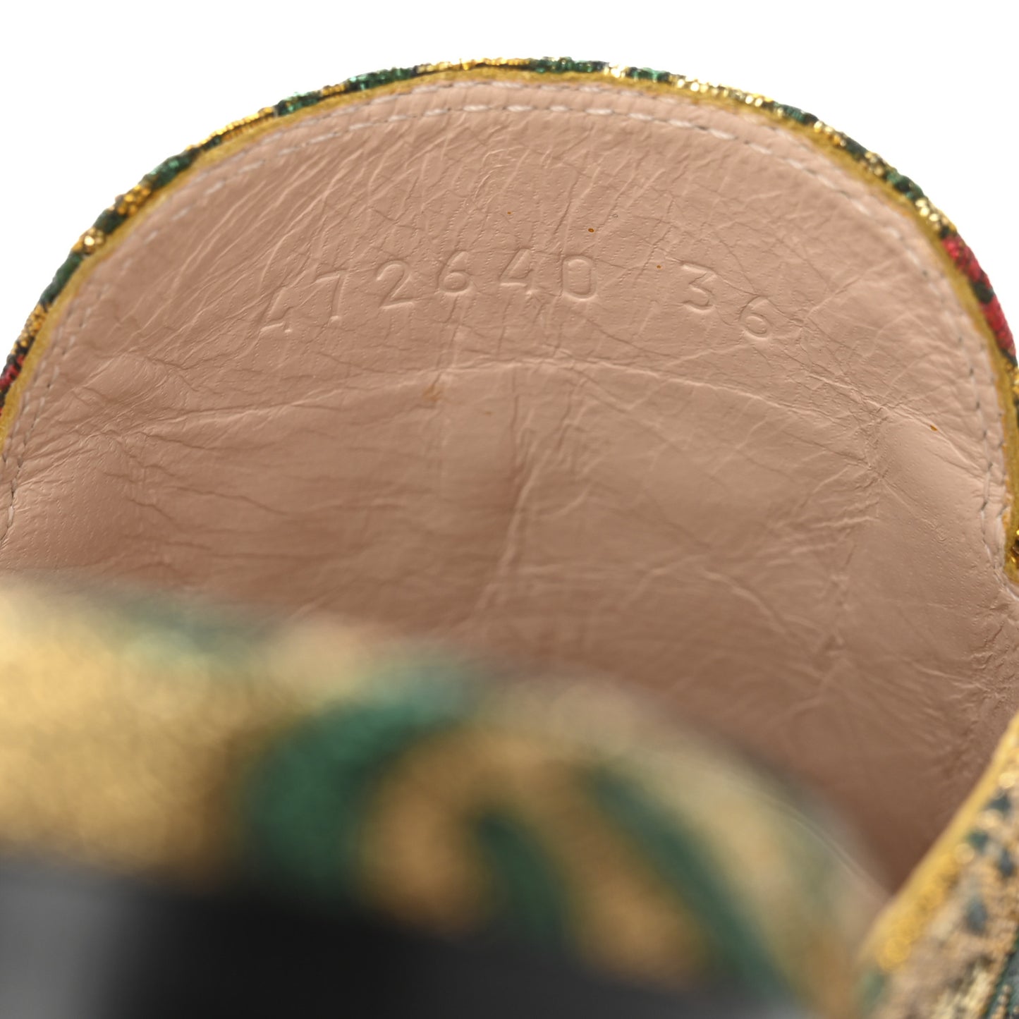 Iridescent Brocade Womens Princetown Slippers 36 Gold Multicolor