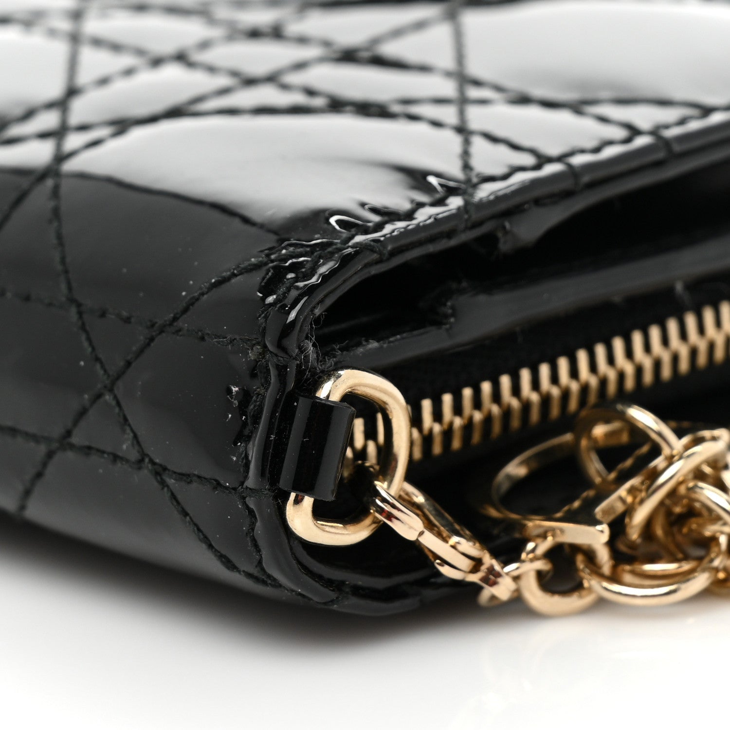 Christian Dior Patent Cannage Lady Dior Eden Wallet Black 9 of 11