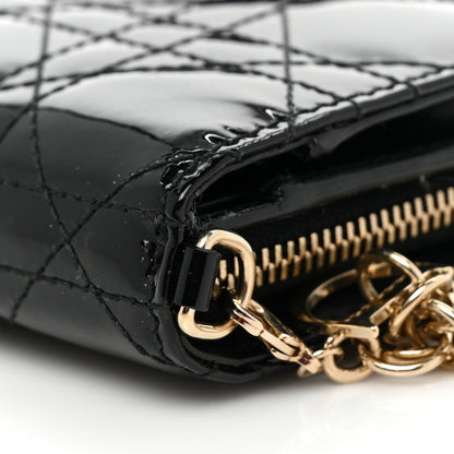 Christian Dior Patent Cannage Lady Dior Eden Wallet Black 9 of 11
