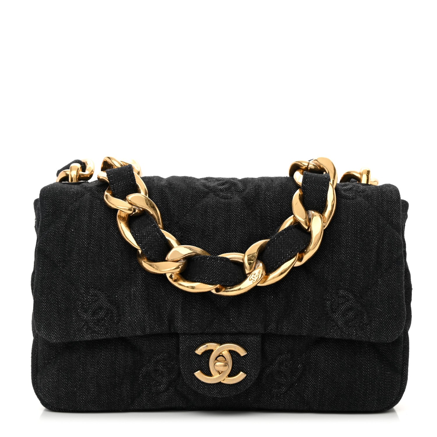 Chanel Denim Quilted Medium Funky Town Flap Black 1 of 11
