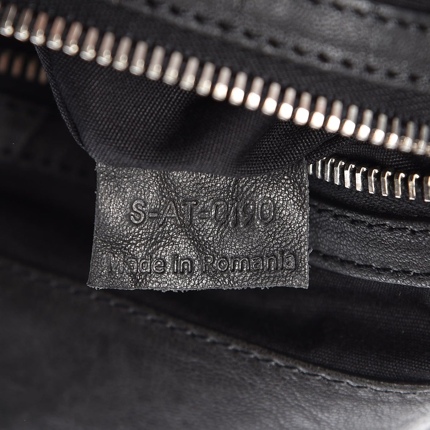 Shrunken Lambskin Zipper Gusset Shopper Black