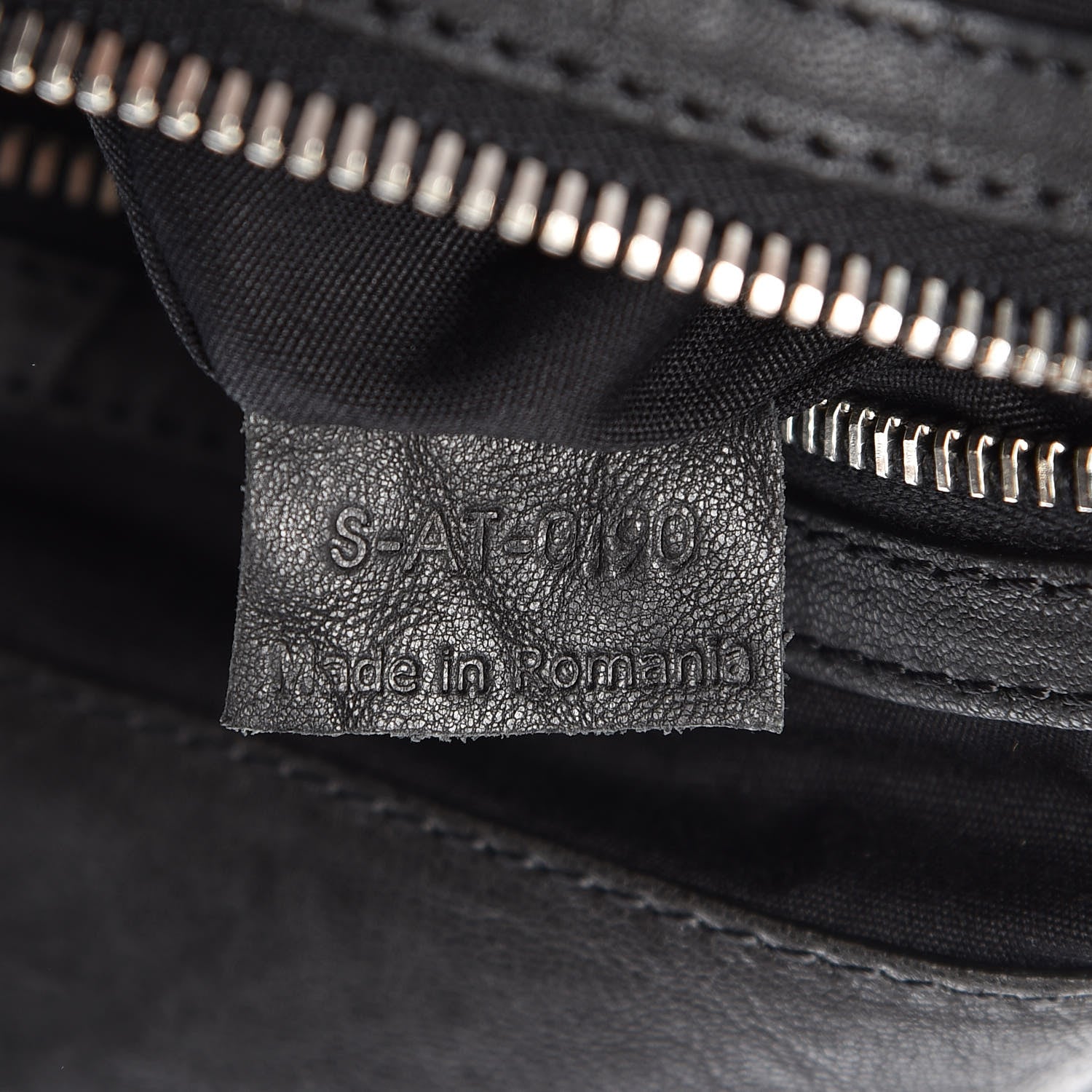 Celine Shrunken Lambskin Zipper Gusset Shopper Black 9 of 10