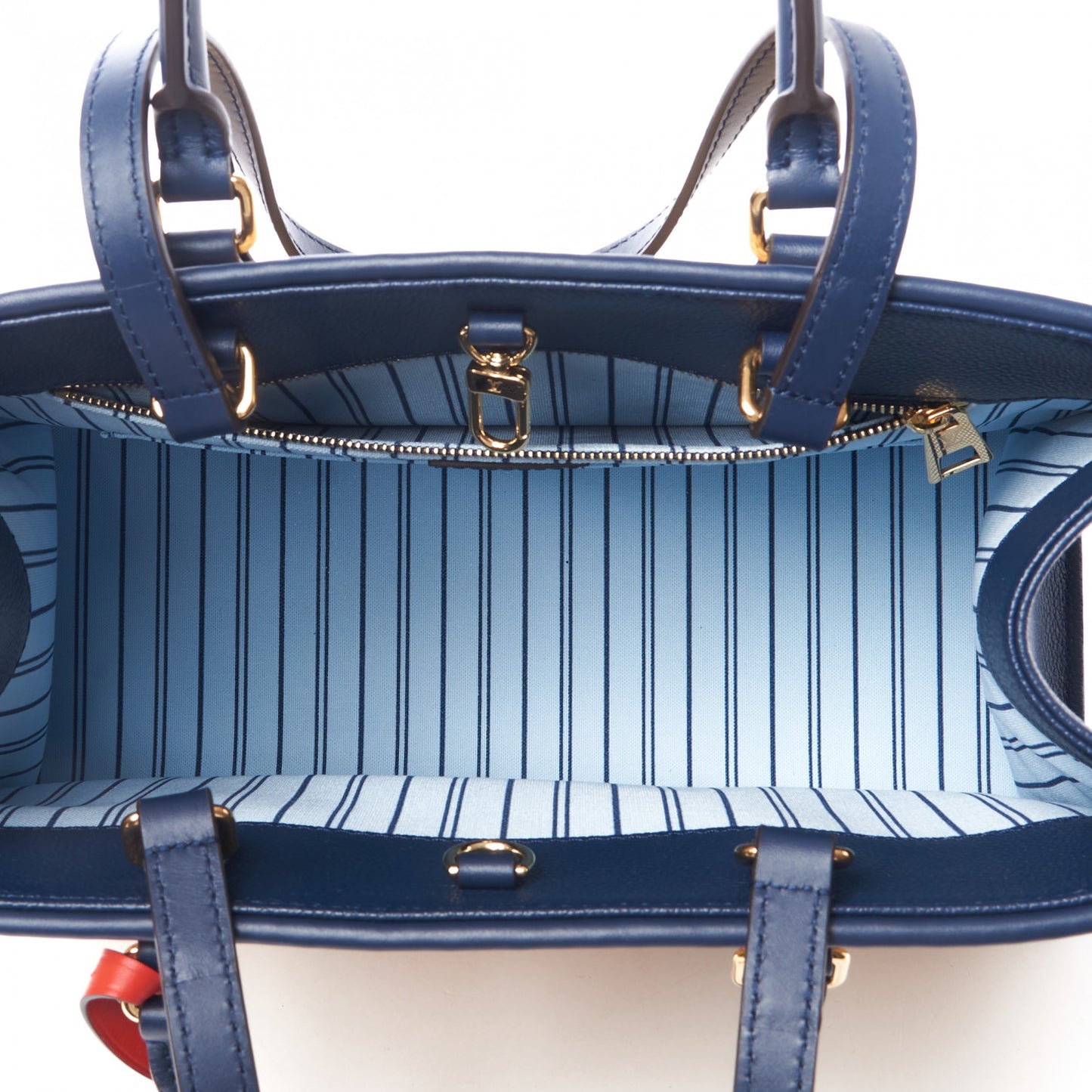 Raffia Calfskin Monogram Giant Onthego MM Blue
