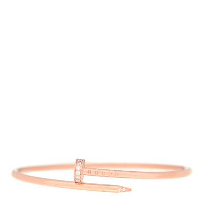Cartier 18K Pink Gold Diamond Small Juste Un Clou Bracelet 16 1 of 5