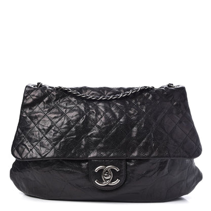 Chanel Crumpled Caviar Quilted Maxi Elastic Flap Black 1 of 7