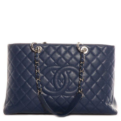 Chanel Caviar XL Grand Shopping Tote GST Navy Blue 1 of 7