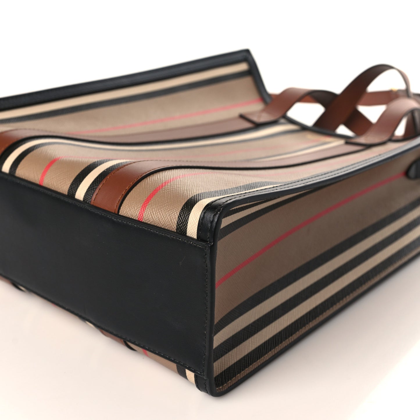 E-Canvas Stripe Book Tote Archive Beige