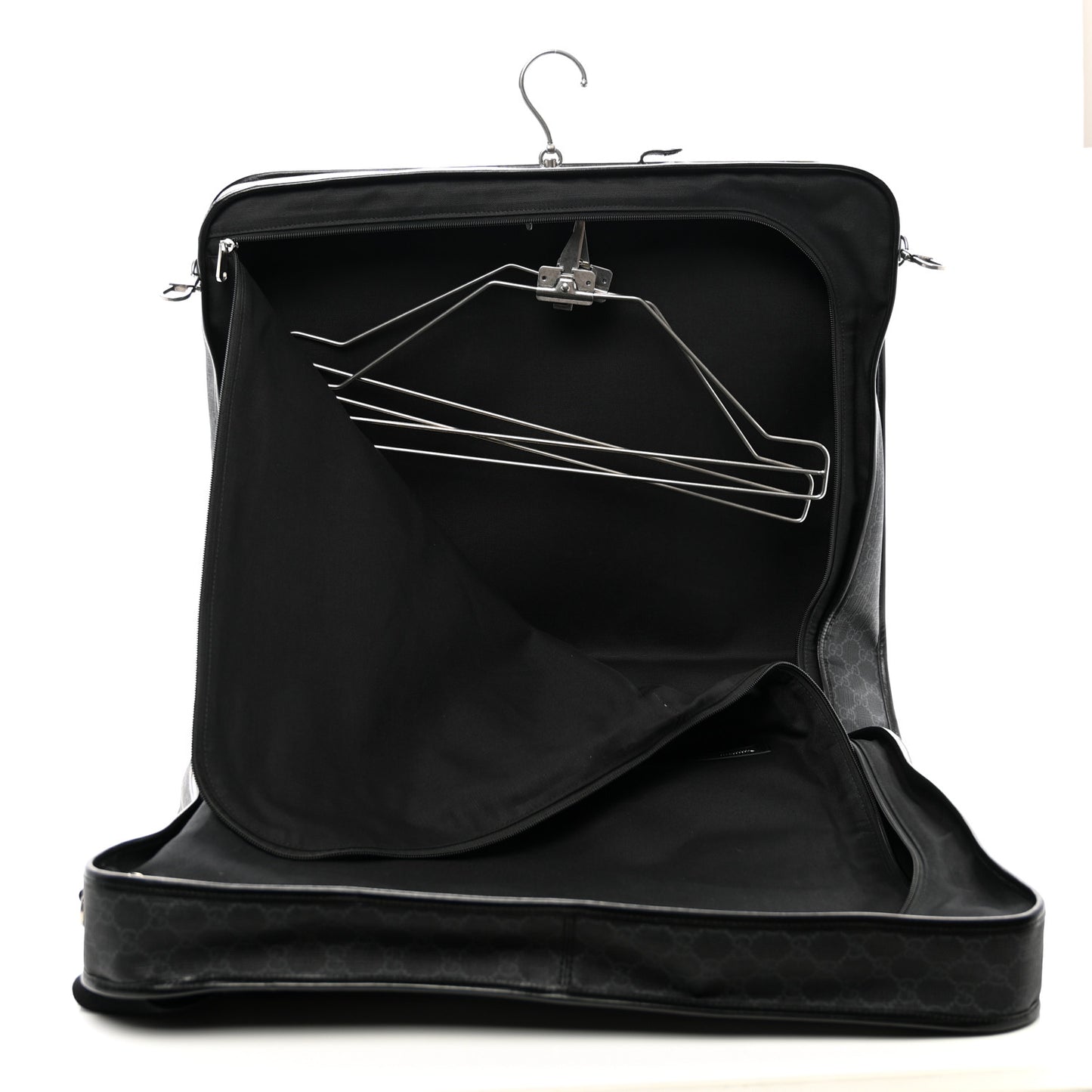 GG Supreme Monogram Azalea Calfskin Retro Interlocking G Garment Bag Black