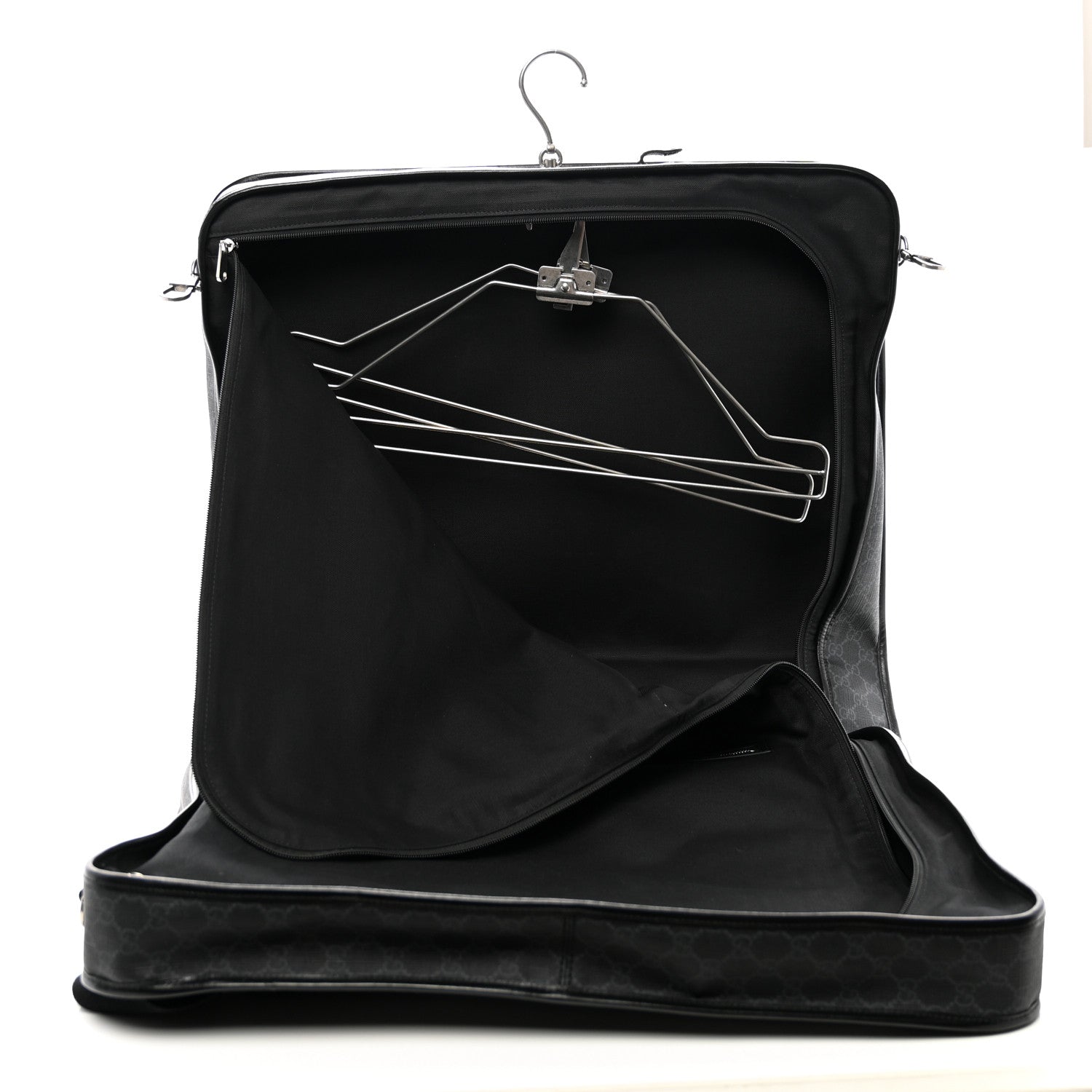 Gucci GG Supreme Monogram Azalea Calfskin Retro Interlocking G Garment Bag Black 5 of 12