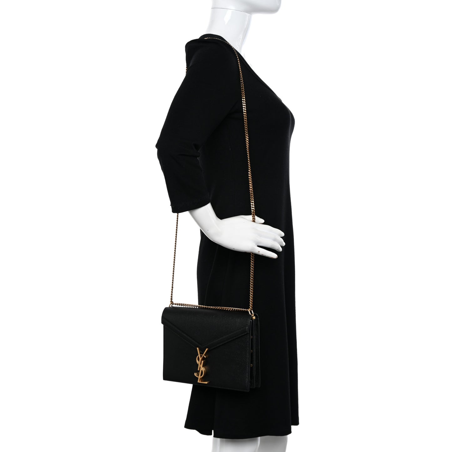 Grain De Poudre Monogram Cassandra Clasp Bag Black