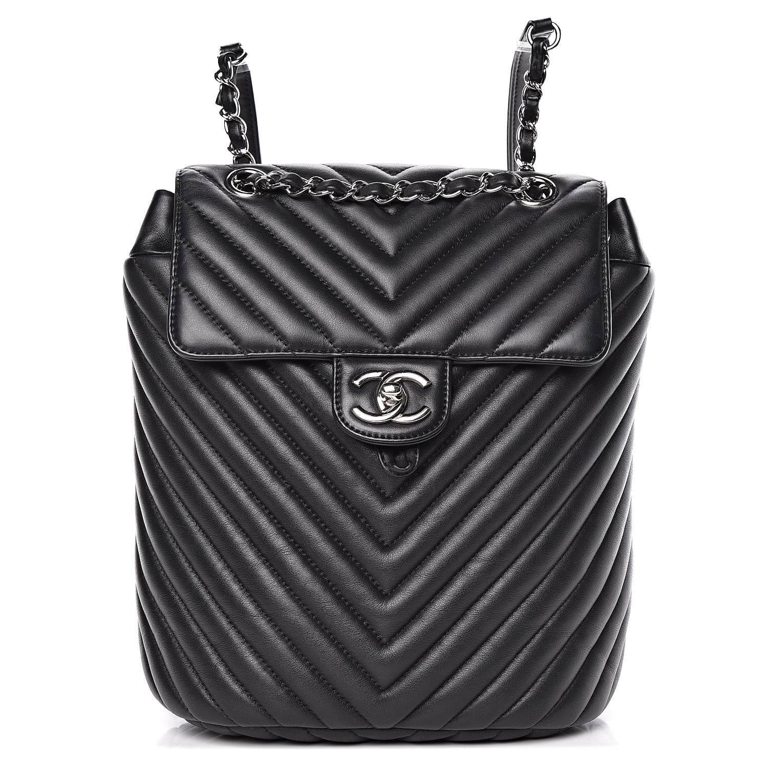 Chanel Lambskin Chevron Quilted Small Urban Spirit Backpack Black 1 of 10