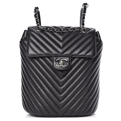Chanel Lambskin Chevron Quilted Small Urban Spirit Backpack Black 1 of 10