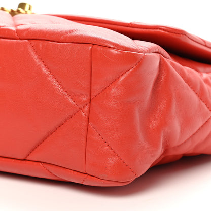 Chanel Goatskin Quilted Large Chanel 19 Flap Red 11 of 12