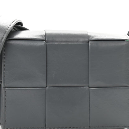 Bottega Veneta Crinkled Lambskin Maxi Intrecciato Extra Mini Cassette Crossbody Bag Grey 9 of 11