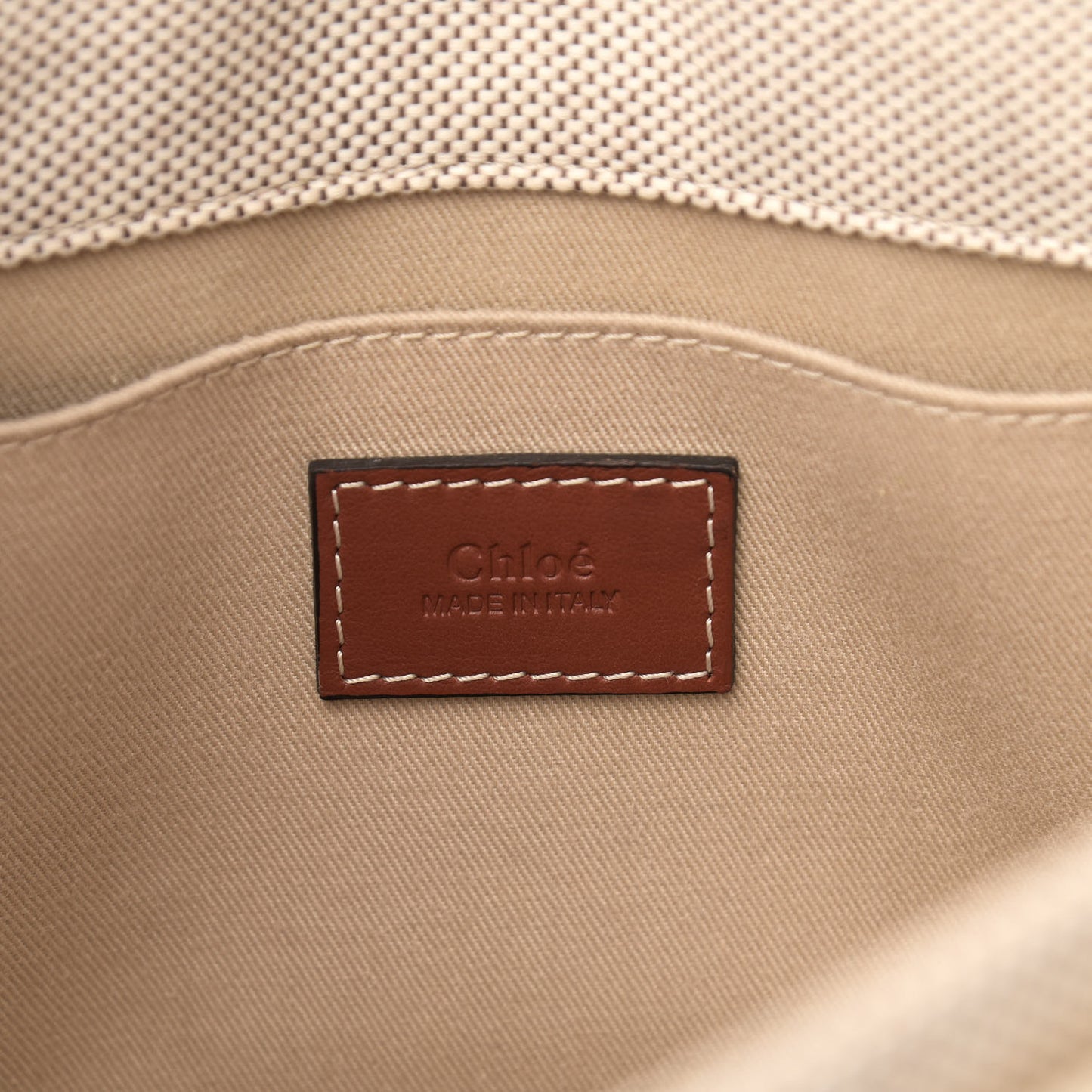 Cotton Calfskin Small Woody Ribbon Tote White Brown