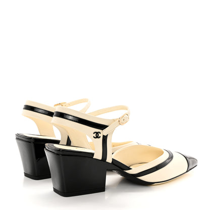 Chanel Patent Calfskin CC Ankle Strap Sandals 38 Pink Black 38 White Black 4 of 11