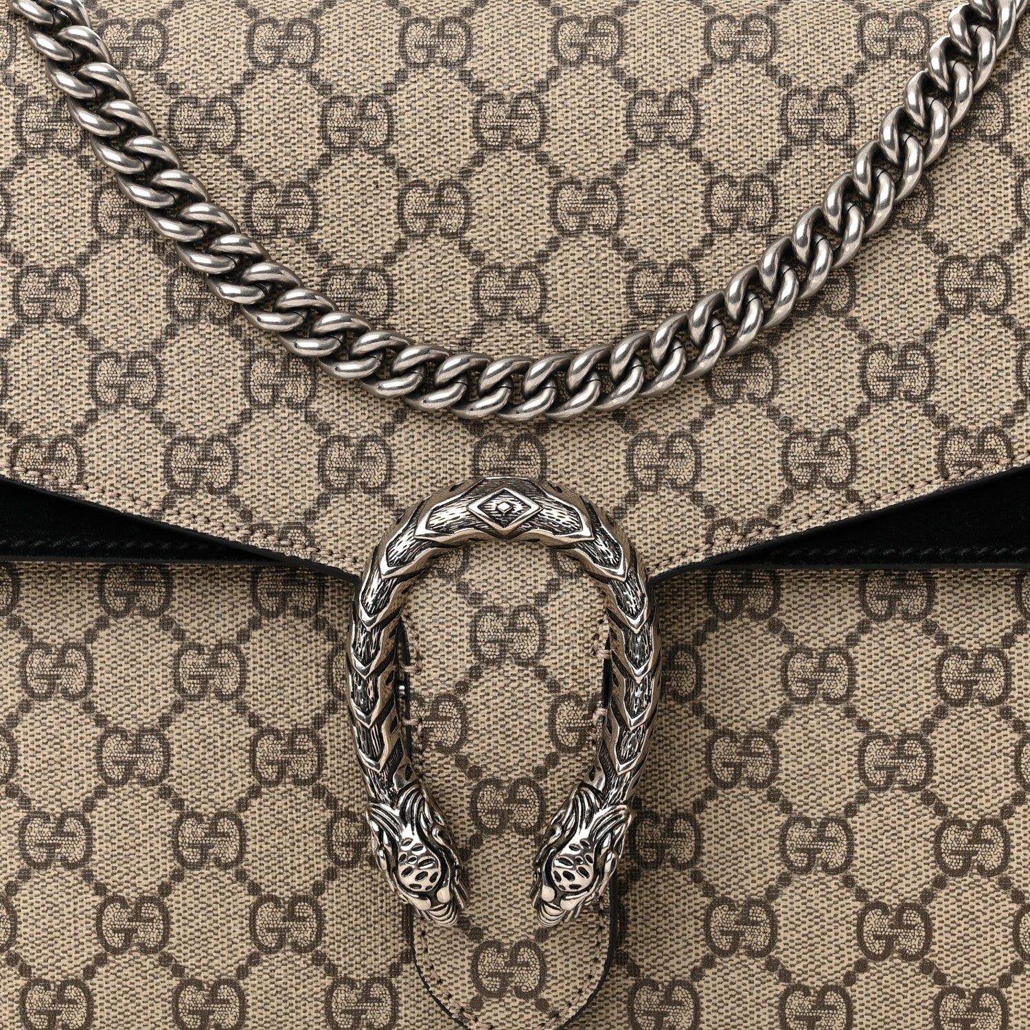 Gucci GG Supreme Monogram Medium Dionysus Shoulder Bag Black 8 of 16