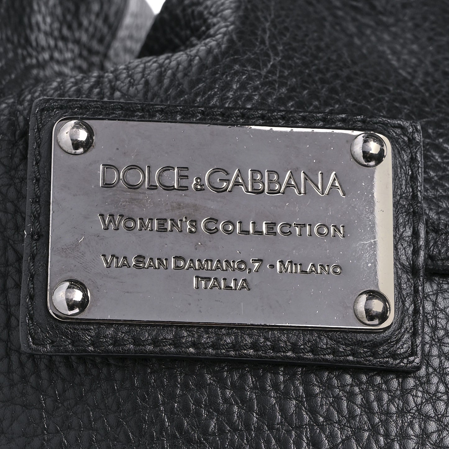 Grained Calfskin Miss Bunny Bag Black