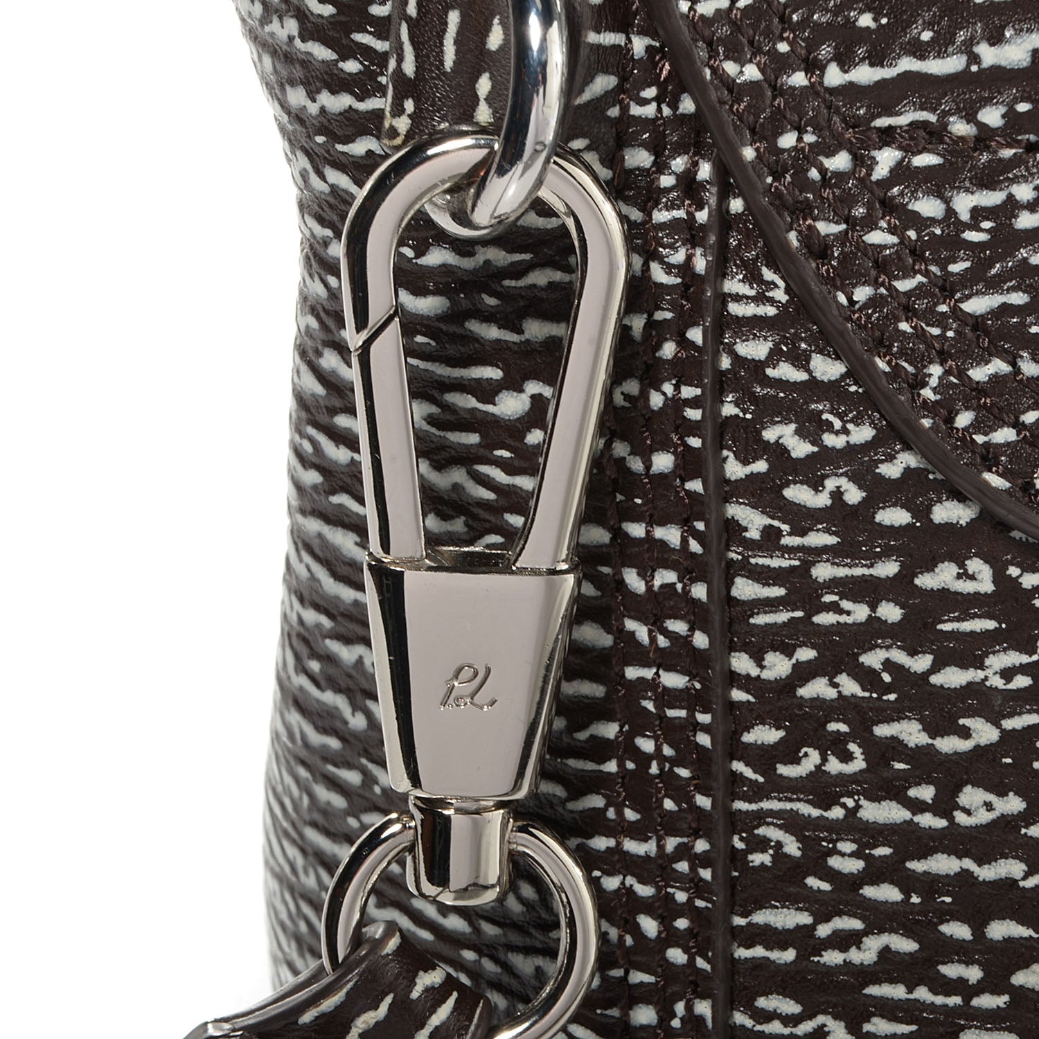 3.1 Phillip Lim 3.1 Shark Embossed Leather Medium Pashli Satchel Brown and White 13 of 13