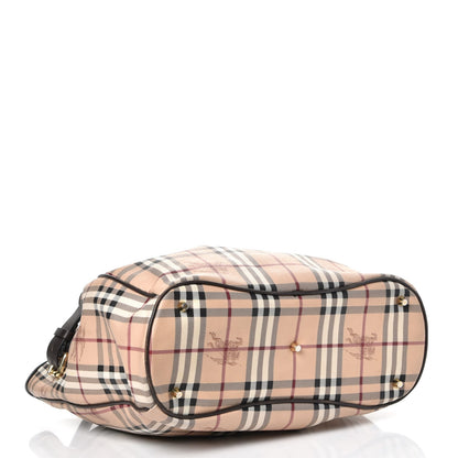 Burberry Haymarket Check Medium Walden Belted Hobo Chocolate 4 of 8
