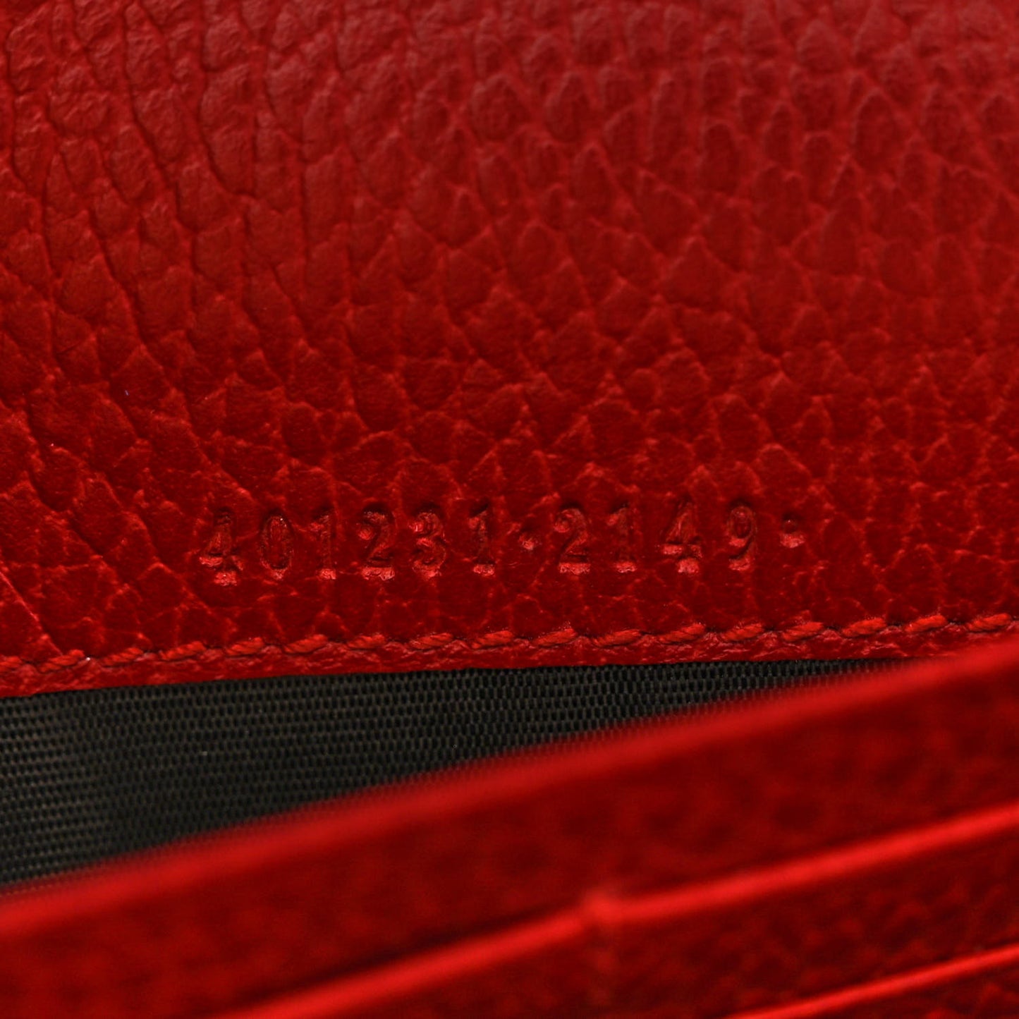 Calfskin Mini Dionysus Chain Wallet Hibiscus Red