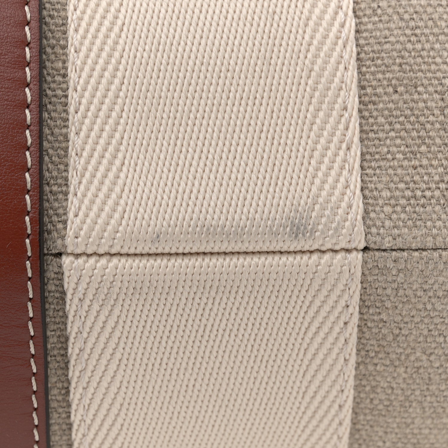 Chloe Linen Calfskin Large Woody Ribbon Tote White Brown 12 of 12