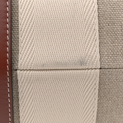 Chloe Linen Calfskin Large Woody Ribbon Tote White Brown 12 of 12