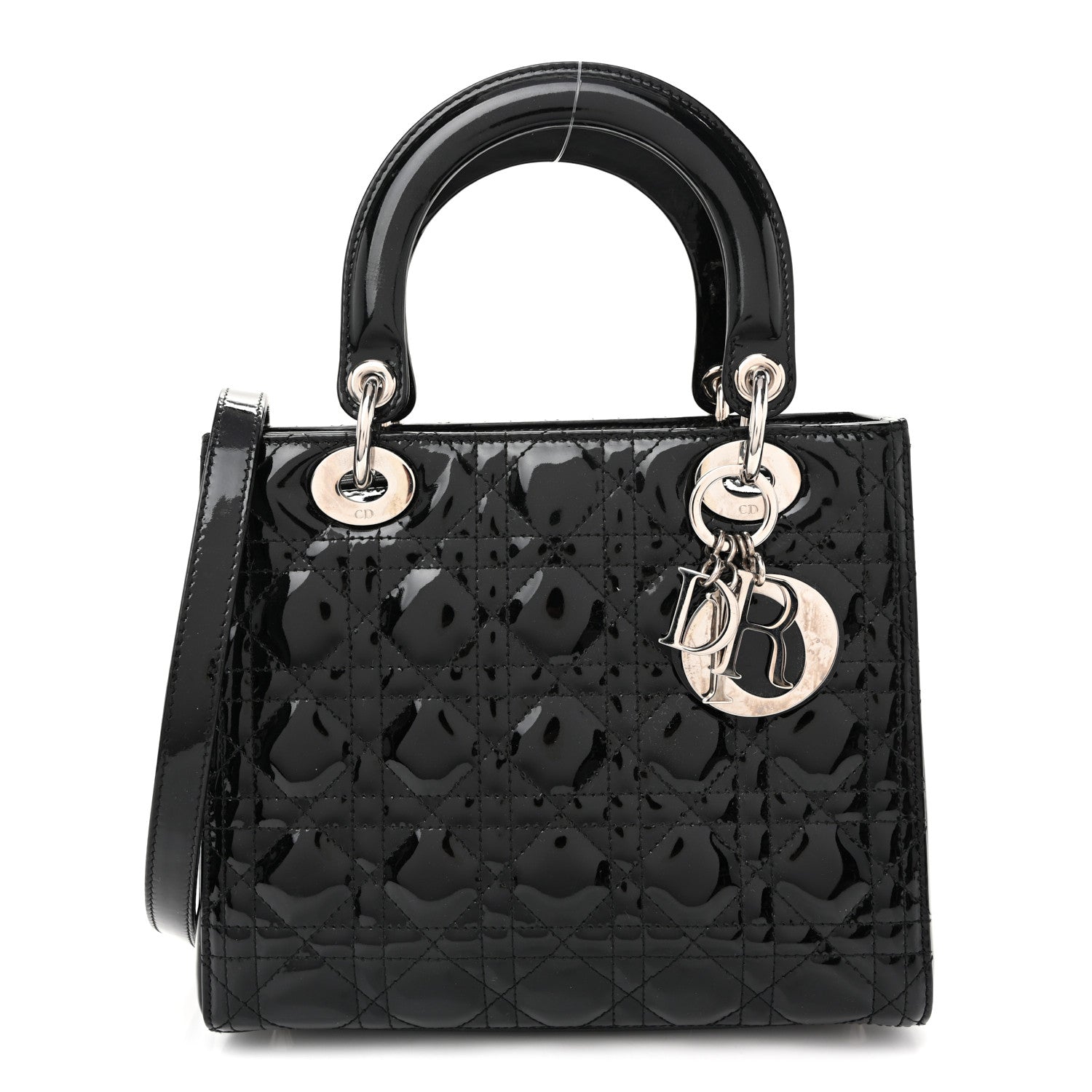 Christian Dior Patent Cannage Medium Lady Dior Black 1 of 9