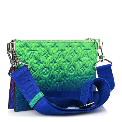 Louis Vuitton Taurillon Illusion Trio Pouch Bleu Rose 3 of 11