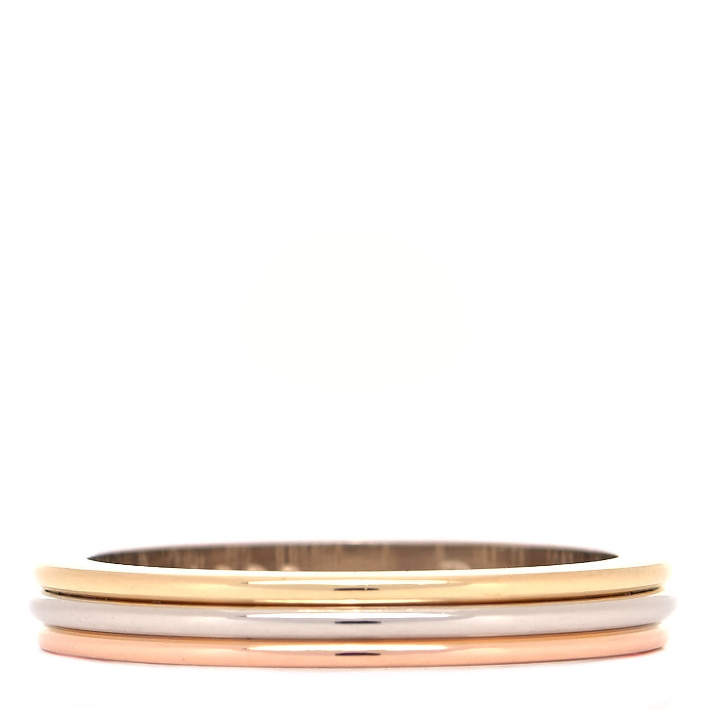 18K Pink White Yellow Gold 2.8mm Trinity Wedding Band Ring 51 5.75