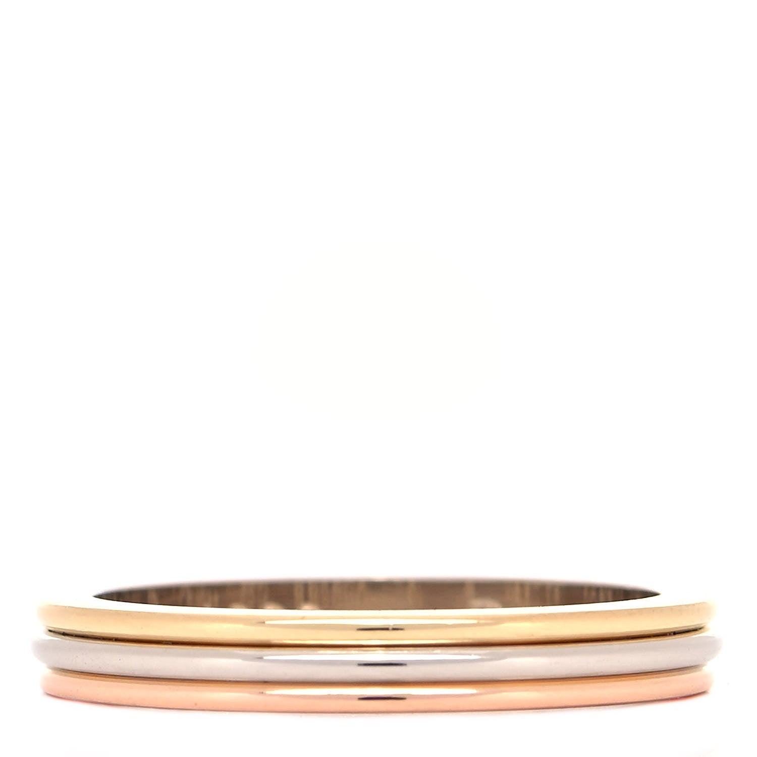 Cartier 18K Pink White Yellow Gold 2.8mm Trinity Wedding Band Ring 51 5.75 3 of 5