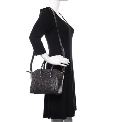 Givenchy Calfskin Crocodile Embossed Mini Antigona Storm Grey 2 of 10