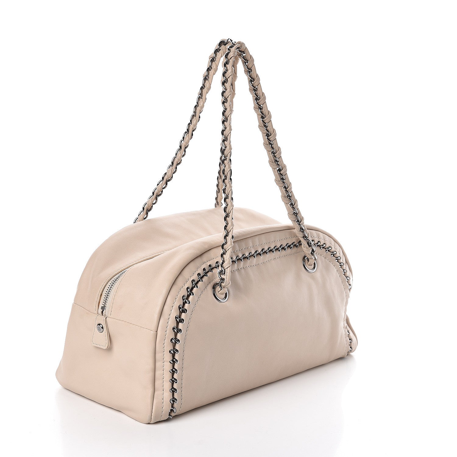 Chanel Smooth Calfskin Medium Luxe Ligne Bowler Light Beige 3 of 12