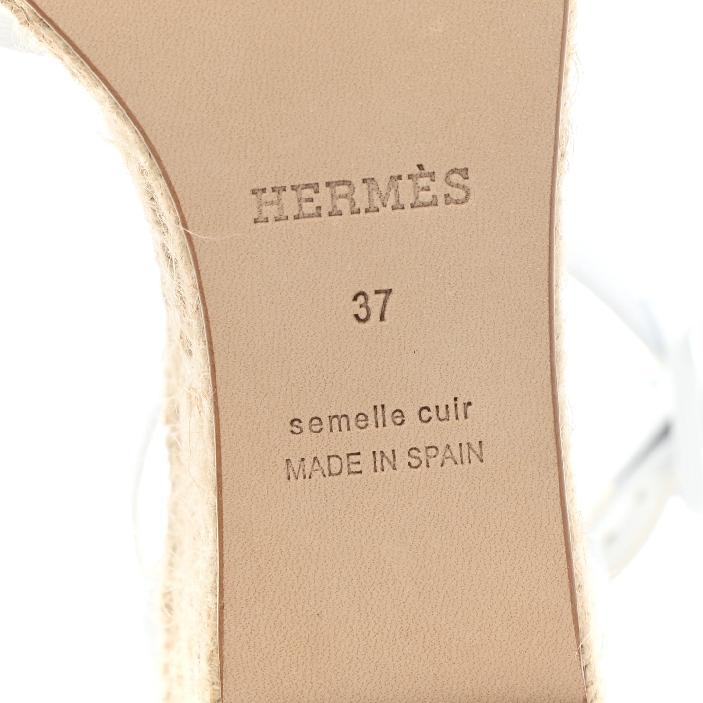 Goatskin Elda Espadrille Wedge Sandals 37 White