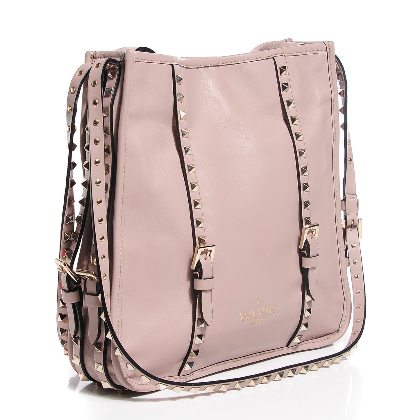 Vitello Rockstud Shopper Tote Poudre