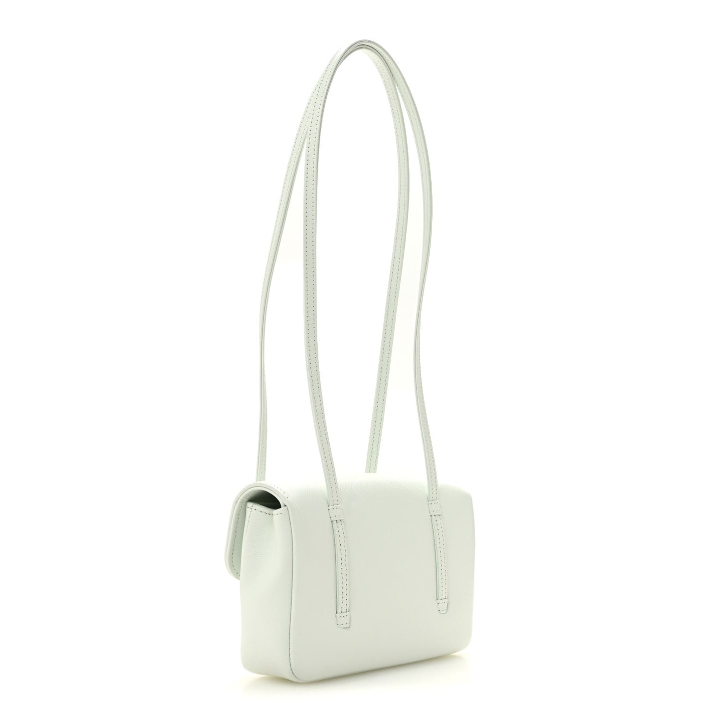 Shiny Caviar Mini Preppy Coco Shoulder Bag Light Blue