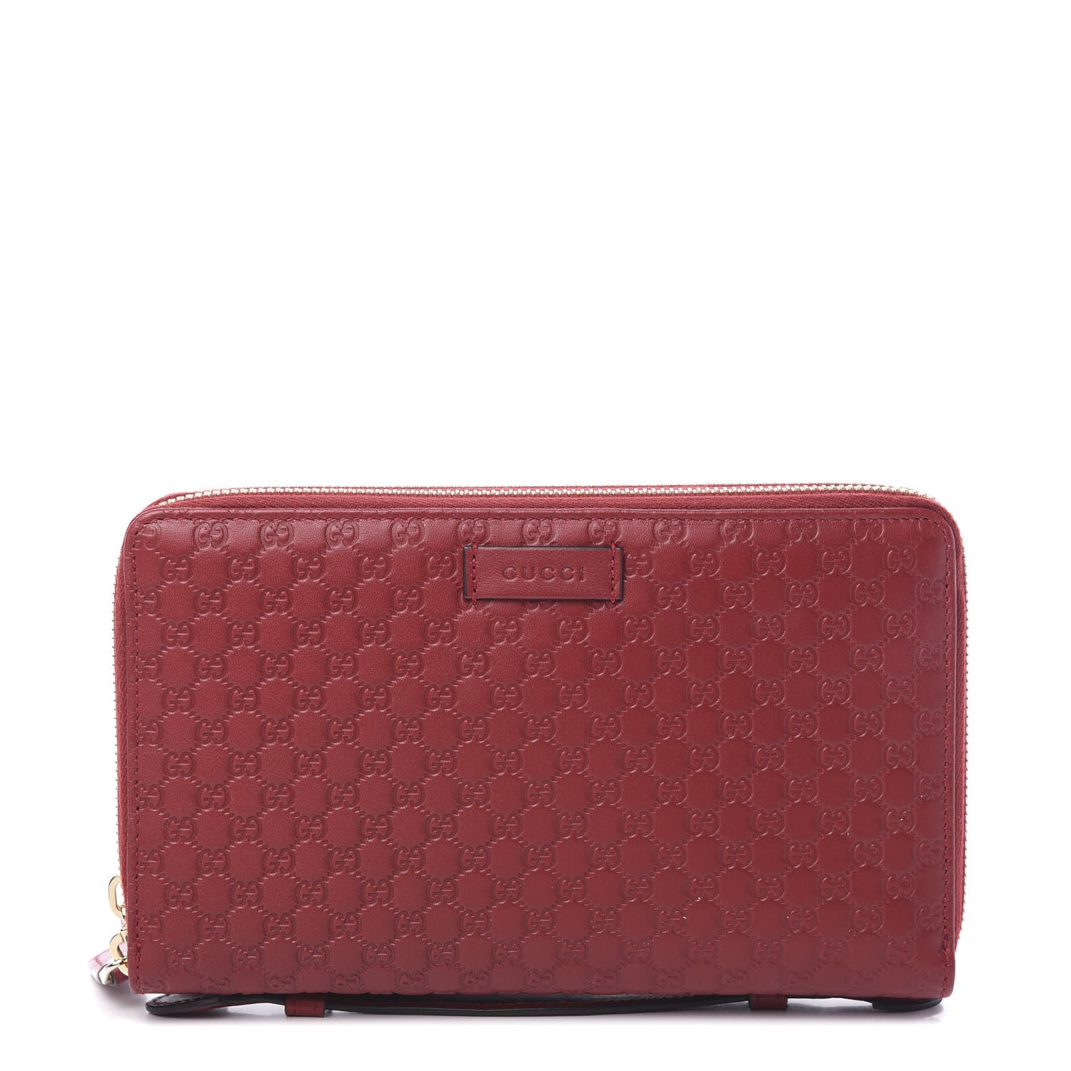 Gucci Microguccissima Zip Around Top Handle Travel Wallet Red 1 of 6