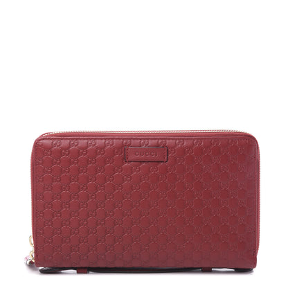 Gucci Microguccissima Zip Around Top Handle Travel Wallet Red 1 of 6