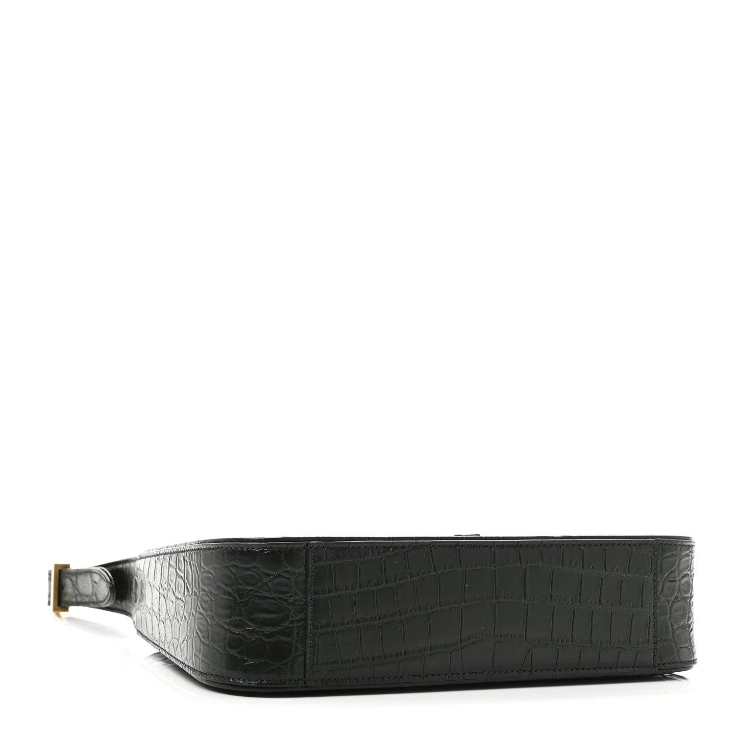Saint Laurent Calfskin Crocodile Embossed Le 5 A 7 Hobo Dark Green Bottle 4 of 9