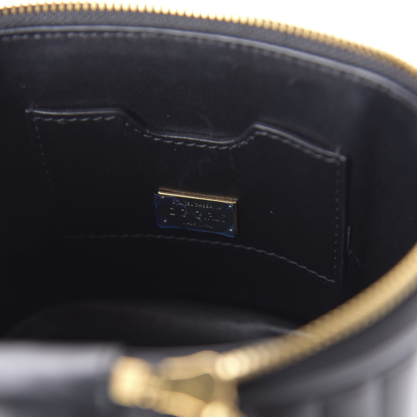Nappa Quilted DG Girls Top Handle Bucket Bag Black