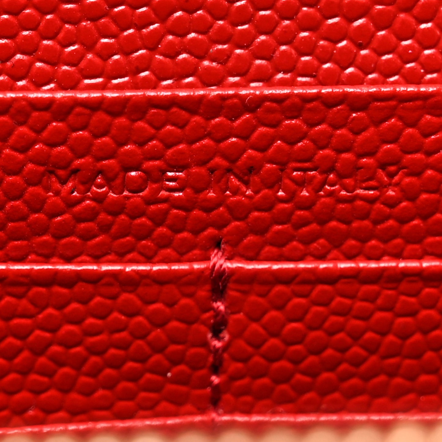 Grain De Poudre Matelasse Chevron Monogram Chain Wallet Red