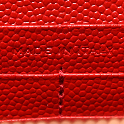 Saint Laurent Grain De Poudre Matelasse Chevron Monogram Chain Wallet Red 6 of 11