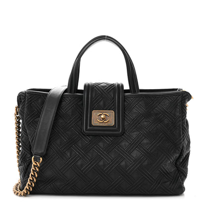 Chanel Calfskin Large Retro Girl Shopping Tote Black 1 of 12