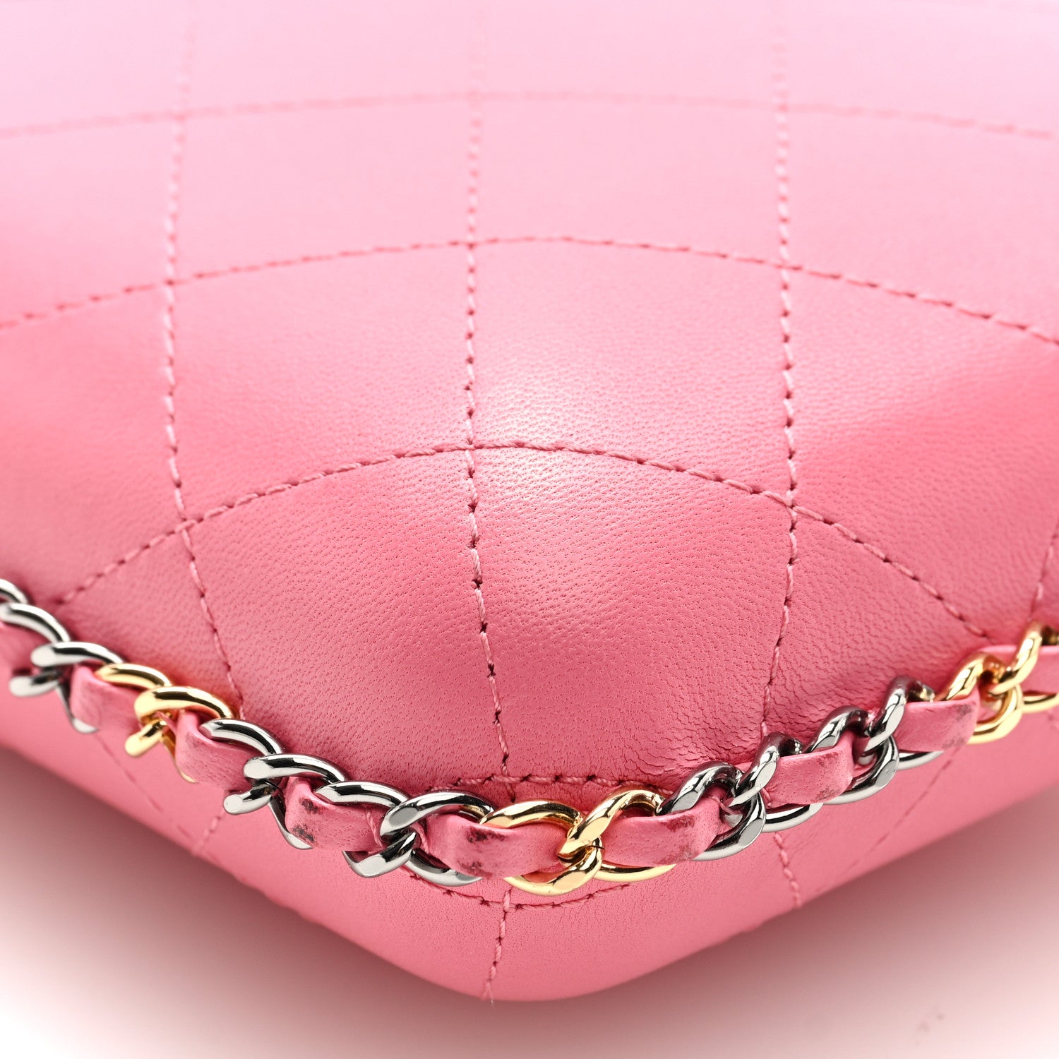 Chanel Lambskin Quilted Chain Around Phone Holder Pink 9 of 11