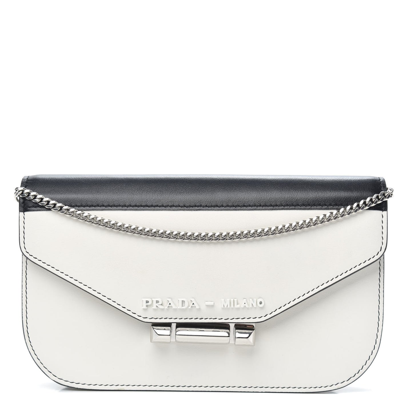 Spazzolato Sybille Monochrome Crossbody Bag White Black
