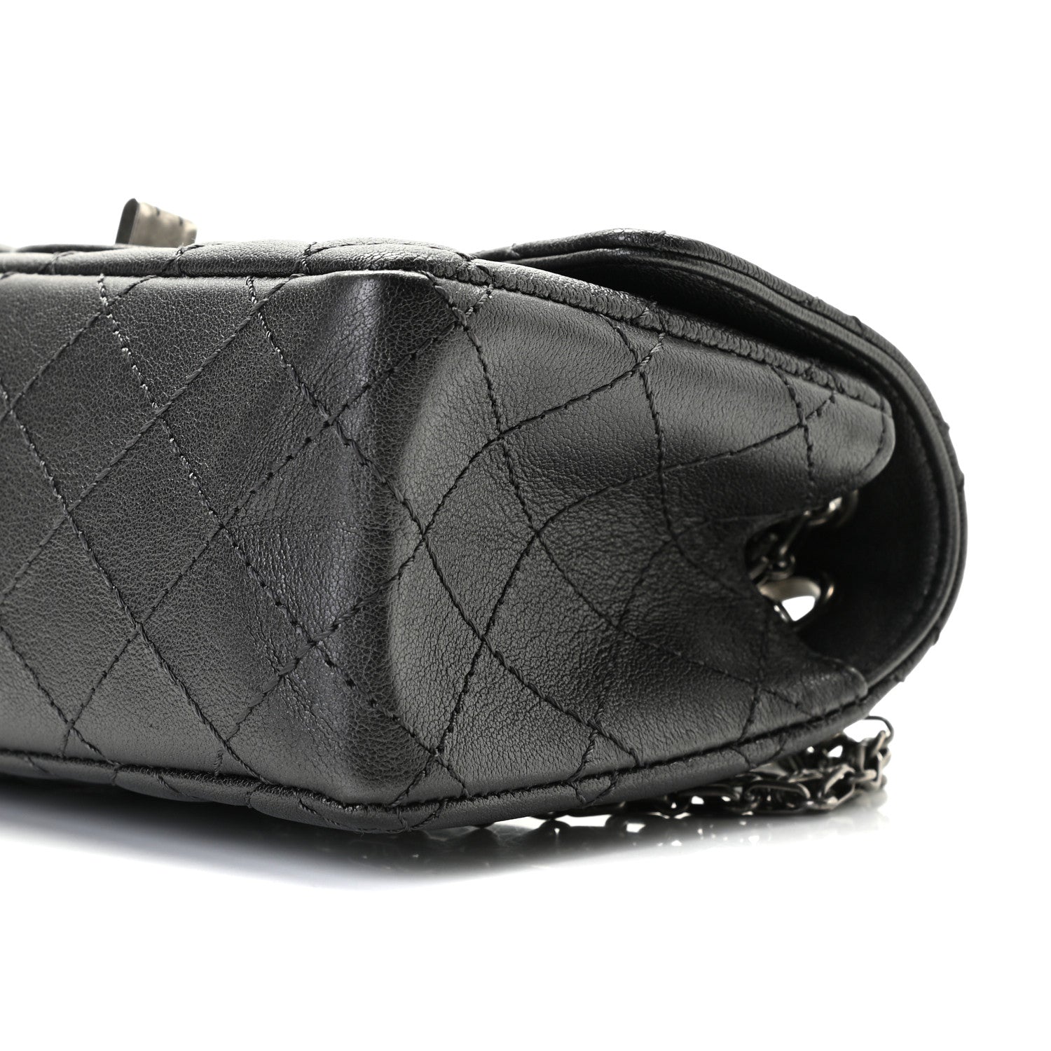Chanel Metallic Sheepskin Quilted 2.55 Reissue Mini Flap Dark Grey 7 of 12