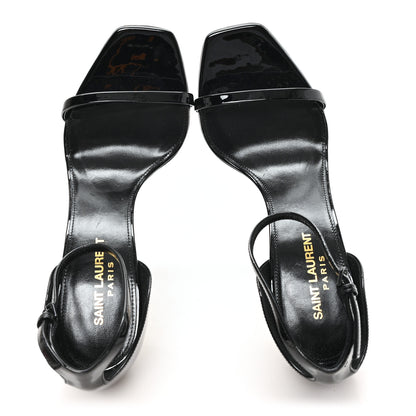 Saint Laurent Patent Calfskin Opyum 110 Sandals 38 Black Gold 2 of 9