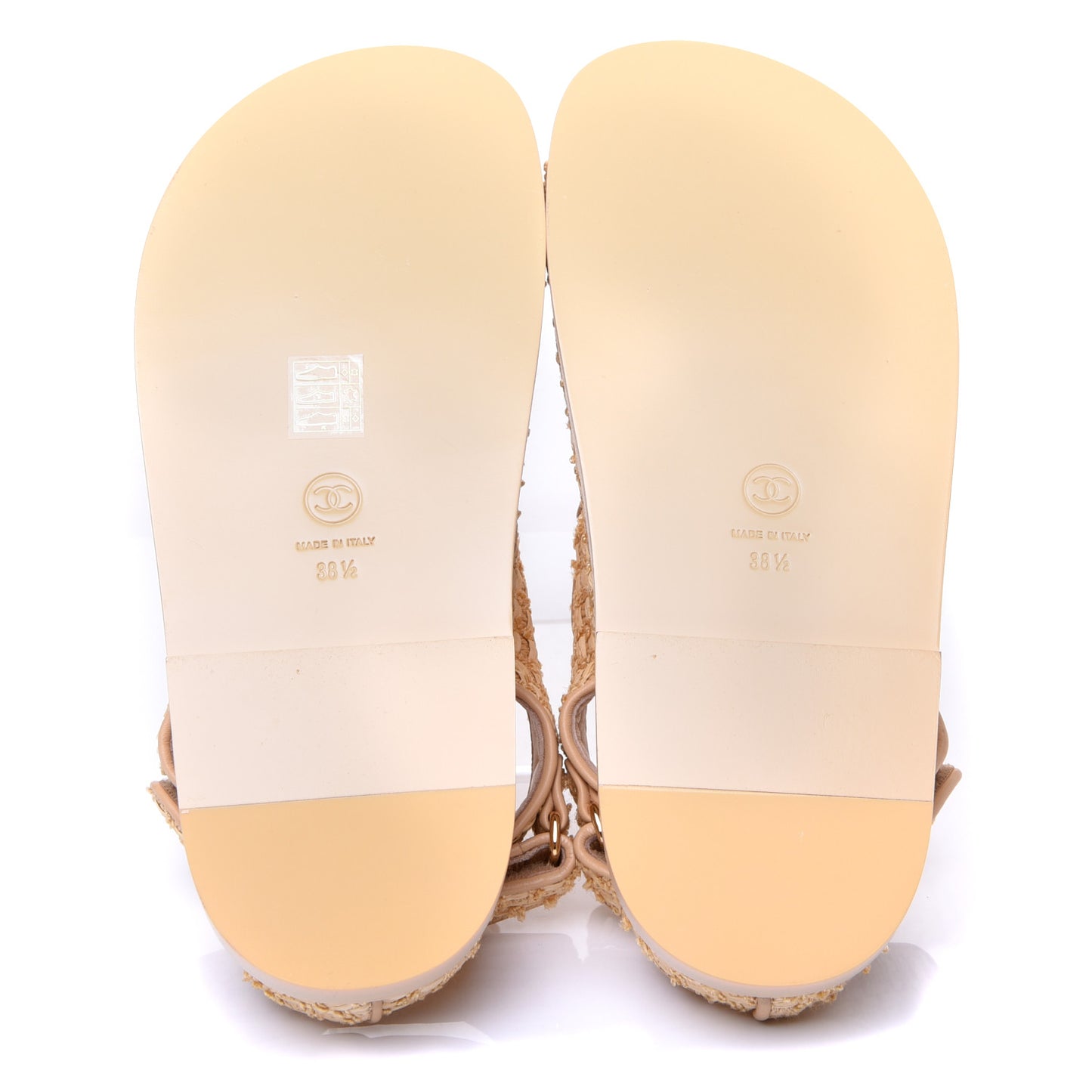 Braided Fabric Velcro Dad Sandals 38.5 Beige