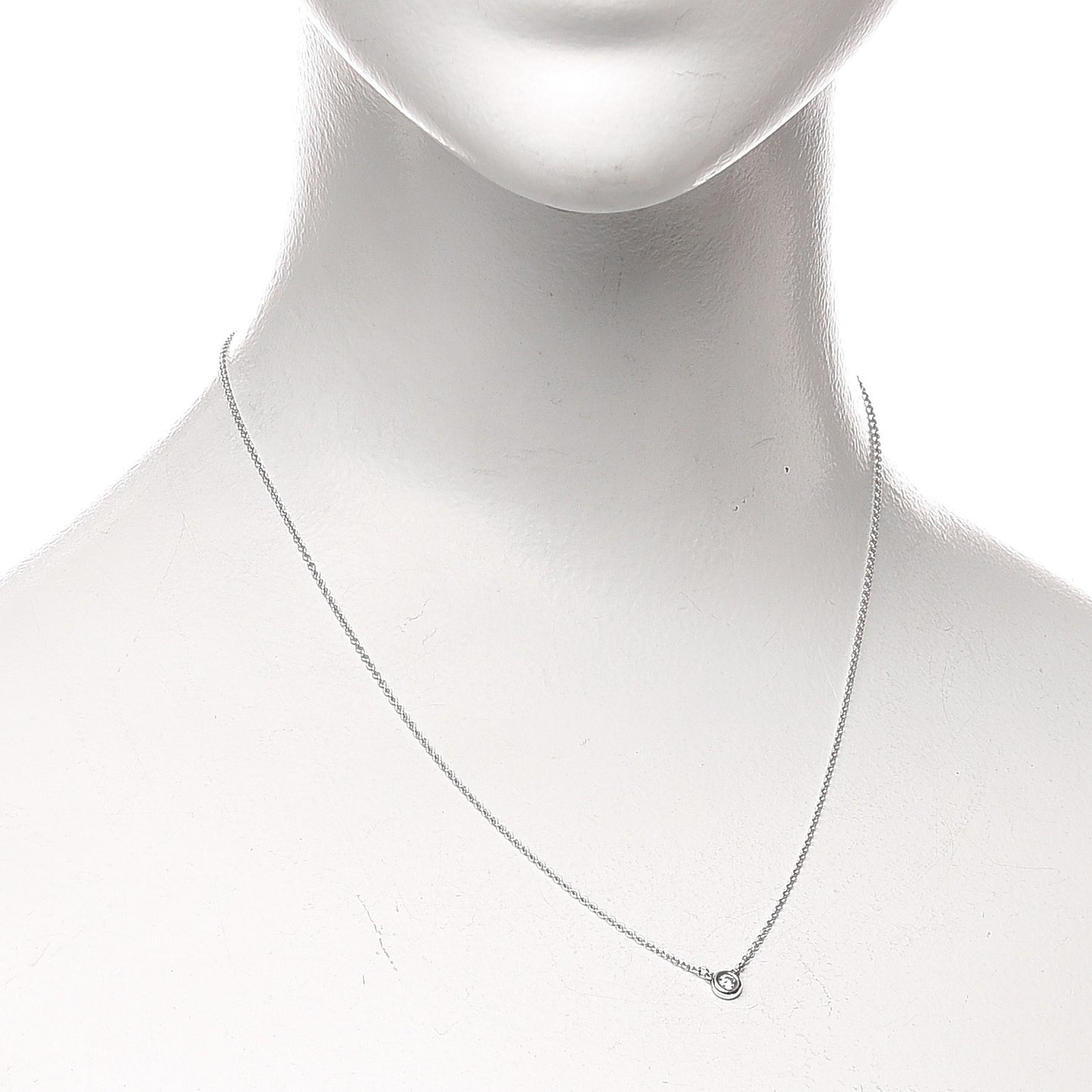 Sterling Silver Diamond .10ct Elsa Peretti Diamonds by the Yard Pendant Necklace