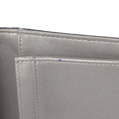 Chanel Lambskin Camellia Embossed Yen Wallet Black 10 of 15